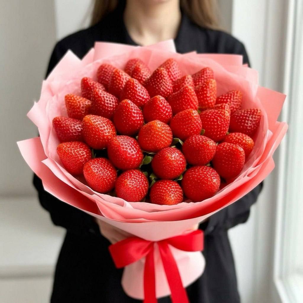 Букет из клубники «Рубиновый вальс»